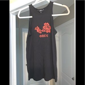 OBEY Rose Black Tank